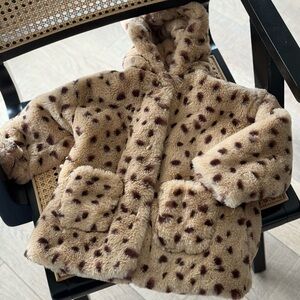 Zara Kids Faux Fur leopard jacket/coat